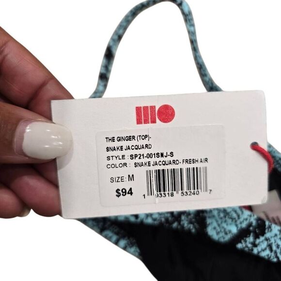 Solid & Striped The Lulu Swimwear Womens Medium Snake Jacquard Bottom Bikini Top - Picture 7 of 8